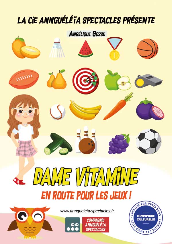 Spectacle jeux olympiques pour enfants école Dame Vitamine maternelle