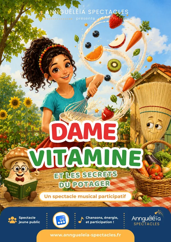 Affiche officielle du spectacle Dame Vitamine et les trésors du potager