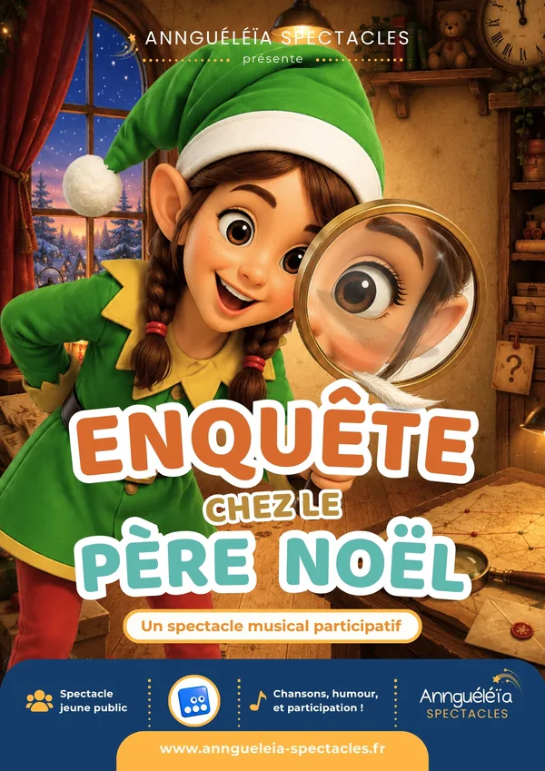 Affiche officielle du spectacle Enquête chez le Père Noël
