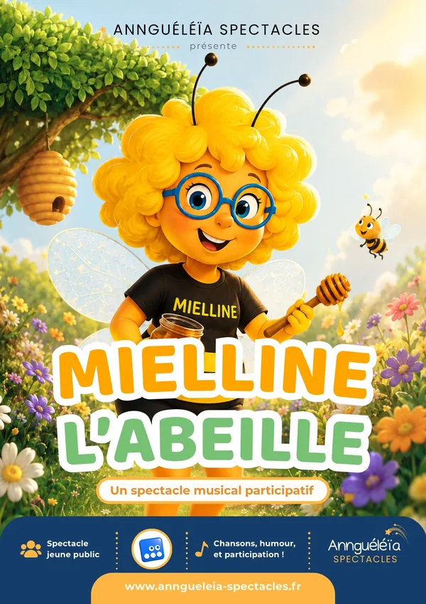 Affiche officielle du spectacle Mielline l’abeille