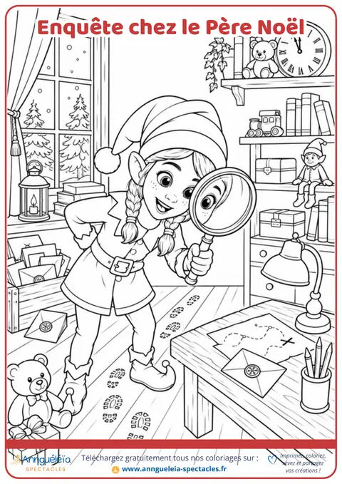 Aperçu du coloriage enquête chez le père noël