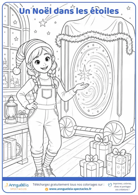 Aperçu du coloriage un noël dans les étoiles