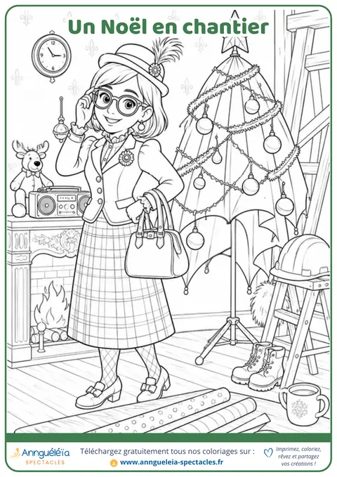 Aperçu du coloriage un noël en chantier