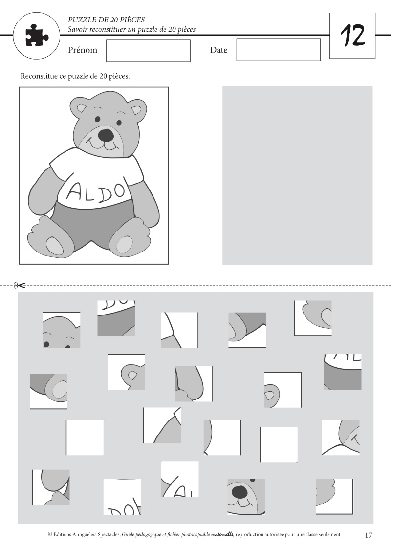 Fiche pédagogique – Puzzle de 20 pièces
