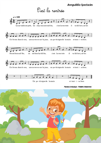 Partition de la chanson La rentrée des classes